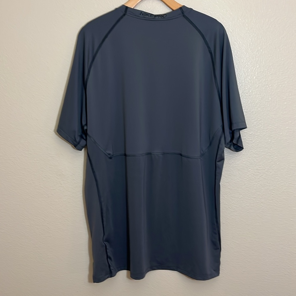 Nike Pro Dri-Fit Gray Slim Fit Short Sleeve T-Shirt - Picture 7 of 12